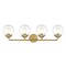 Designers Fountain Knoll 33in 4-Light Brushed Gold Retro Modern Indoor Vanity Light with Clear Glass Shades 95904-BG - alternate 1